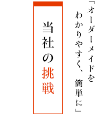 「オーダーメイドをわかりやすく、簡単に」 - 当社の挑戦